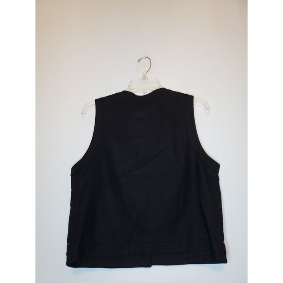 Talbots Womens Petite Sz S Vest Button Up Christmas Wool Blend Winter Holiday - Picture 2 of 6